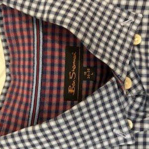 light and dark blue checkered mens dress shirt